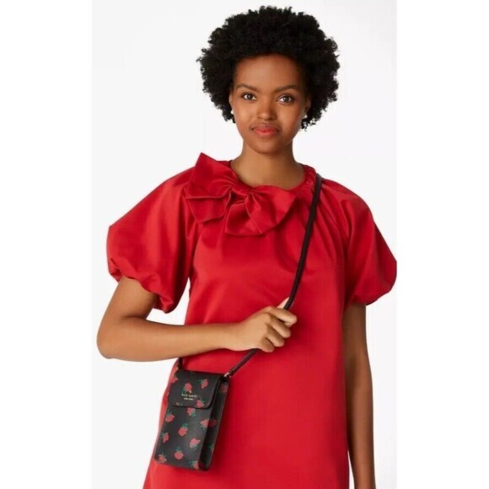 Kate Spade‎ Madison North South Flap Phone Crossbody Rose Toss Print Floral - Picture 2 of 6